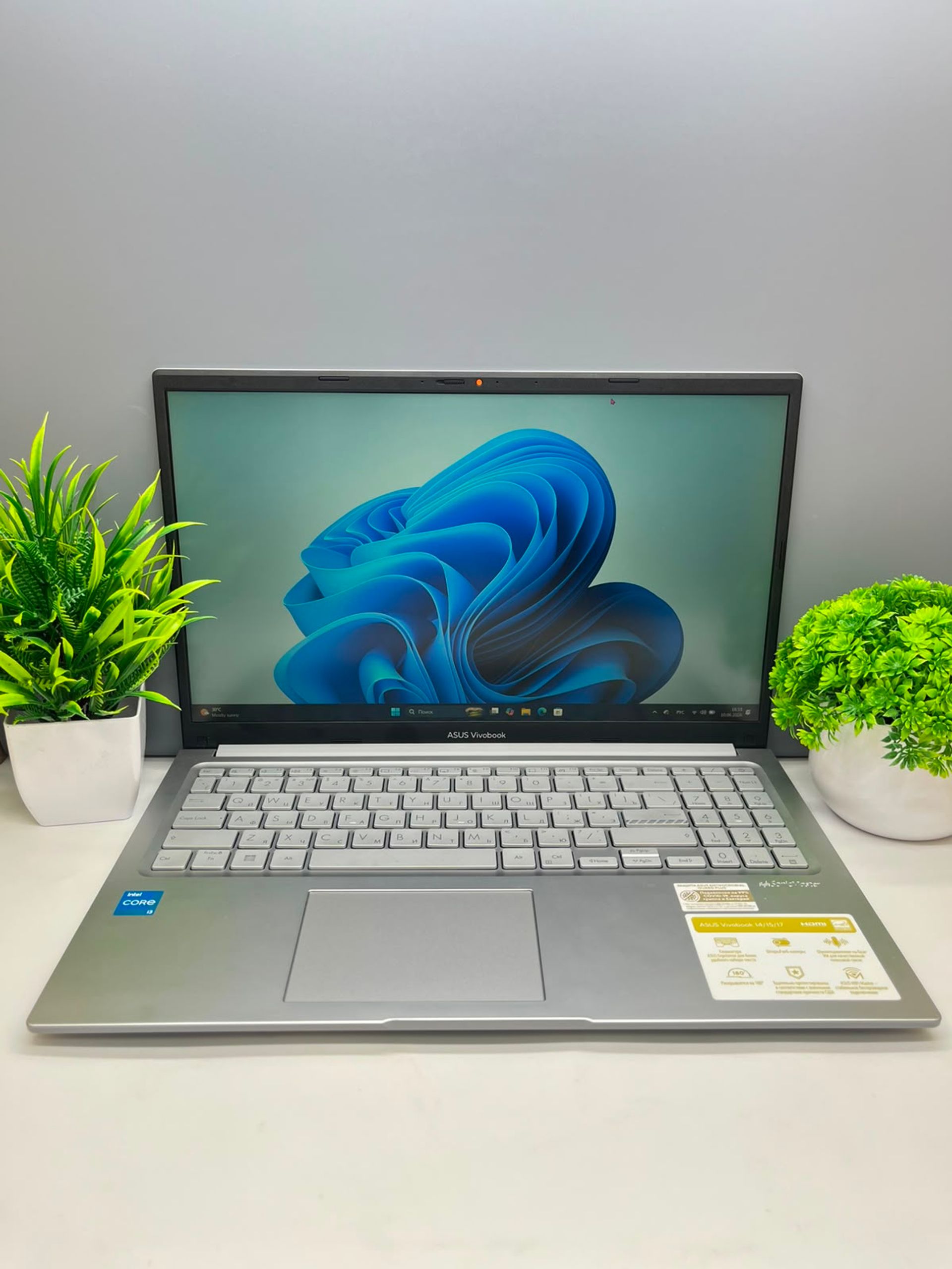 Ноутбук Asus core i3/13-пок  Intel Core i3  12-поколение  ядер 24 GB 512 GB 15 дюймов